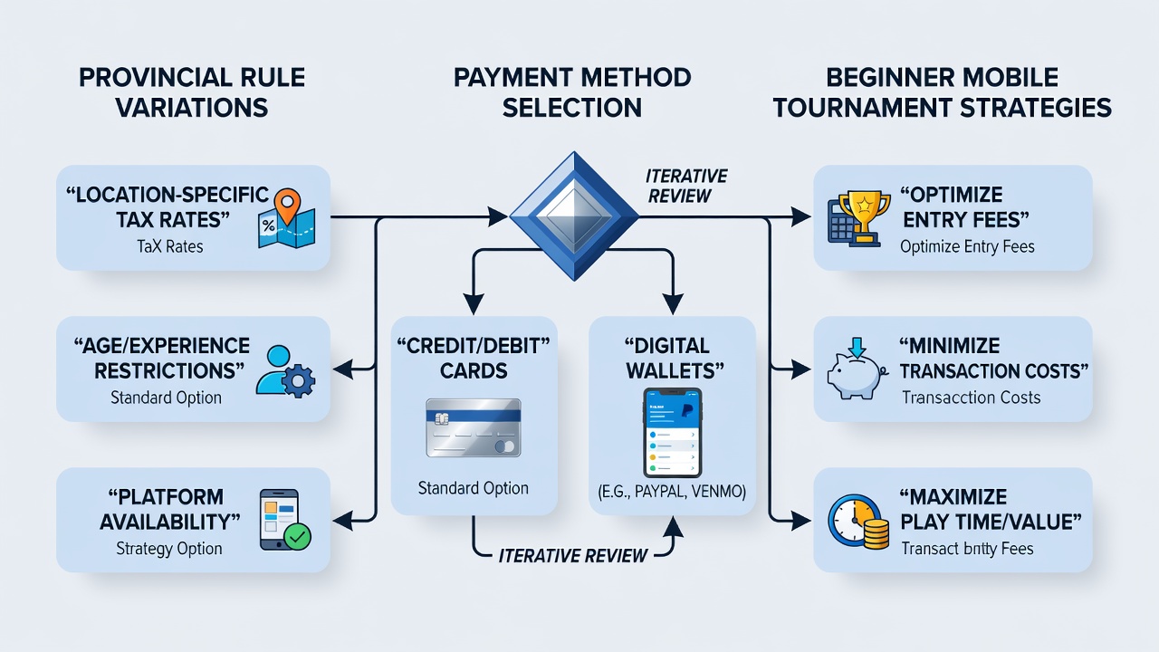 Mobile device showing poker app payment screen with regional options highlighted
